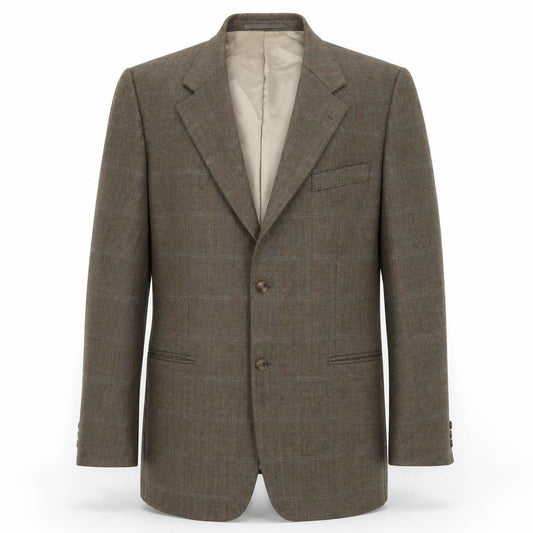 Wellington Men's Brown Check Blazer L Classic Style