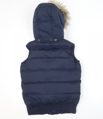 FatFace Women's Blue Hooded Waistcoat Size 8