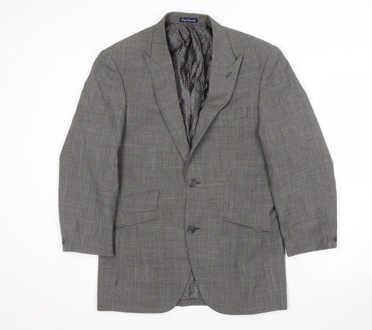 English Laundry Men's Grey Checked Blazer Size 38