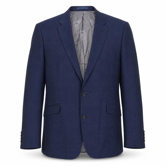 Tom English Blue Check Men's Blazer 46 Regular Fit