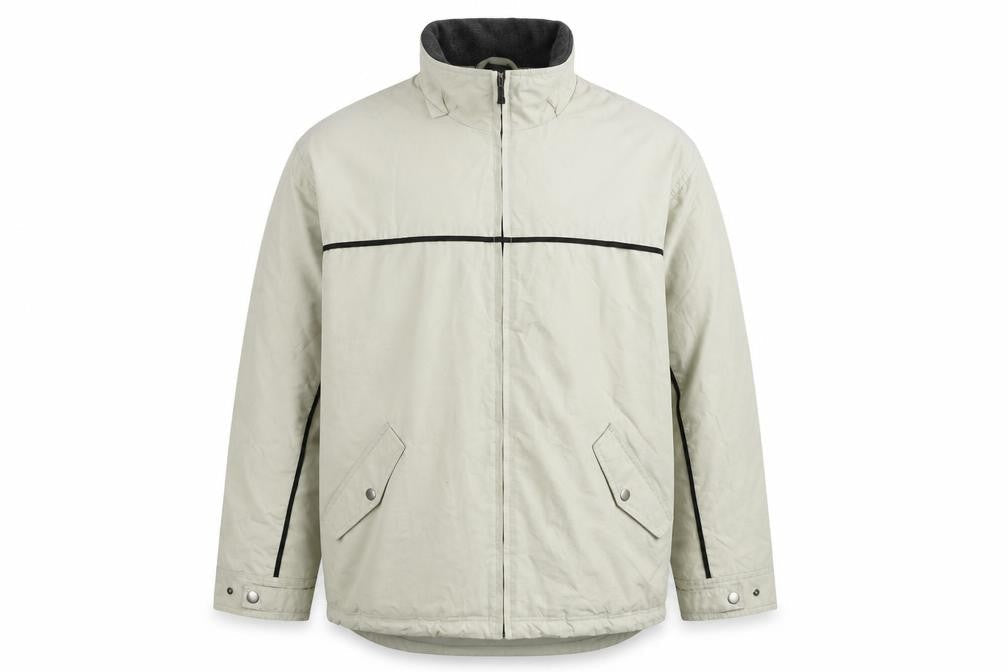 Mudie Men's Beige XL Basic Jacket with Full Zip