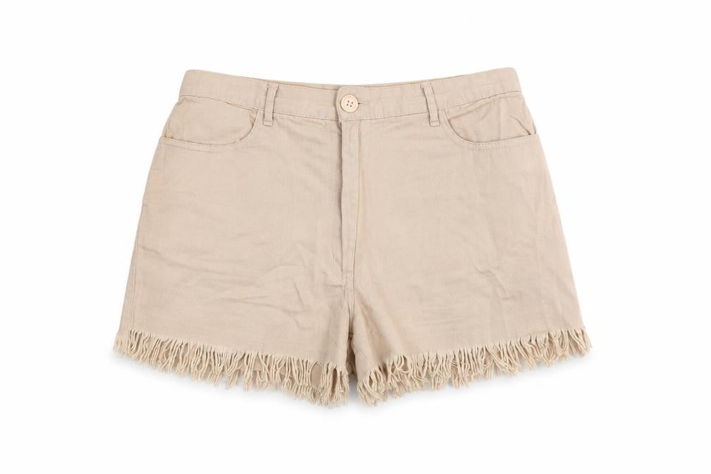 Joie de Vivre Women Beige Cut-Off Shorts Size 10