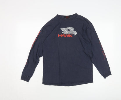 Additional front view of Hawk boys’ blue sweatshirt l long sleeve graphic