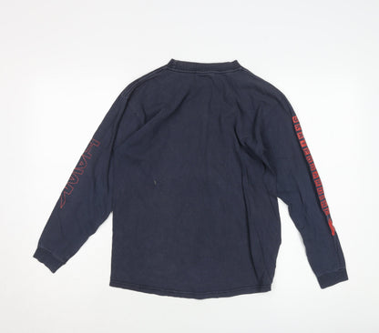 Back view of Hawk boys’ blue sweatshirt l long sleeve graphic