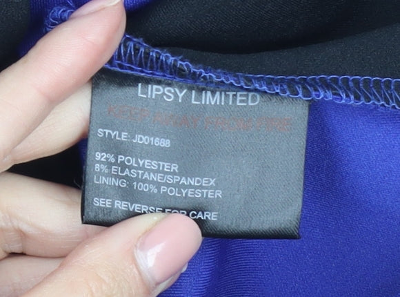 Lipsy Women's Blue Black Bodycon Dress Size 12
