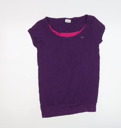 Additional front view of Ellesse Women’s Purple Viscose T-Shirt, size UK 12