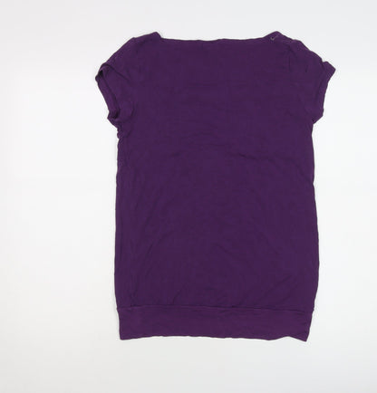 Back view of Ellesse Women’s Purple Viscose T-Shirt, size UK 12