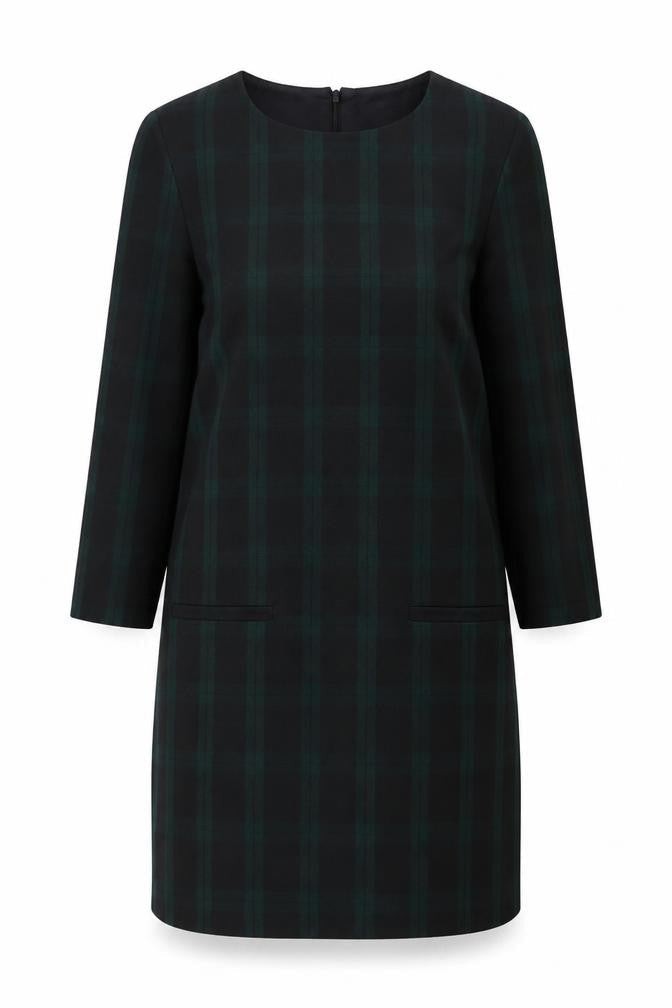 Gap Women's Black Green Check Shift Dress Size 10