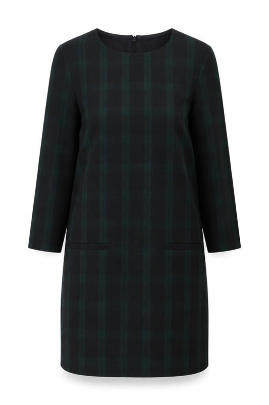 Gap Women's Black Green Check Shift Dress Size 10