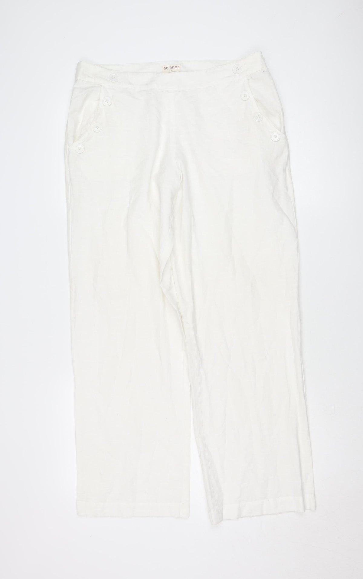 Nomads Women's White Cotton Trousers Size 12