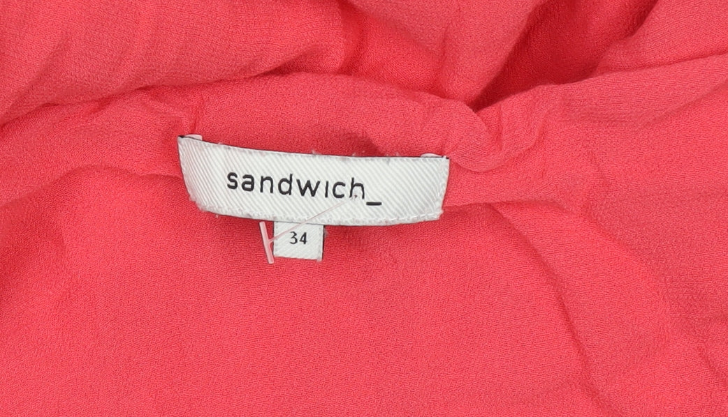 Sandwich Women's Pink Sheath Dress, Size 6, V-Neck