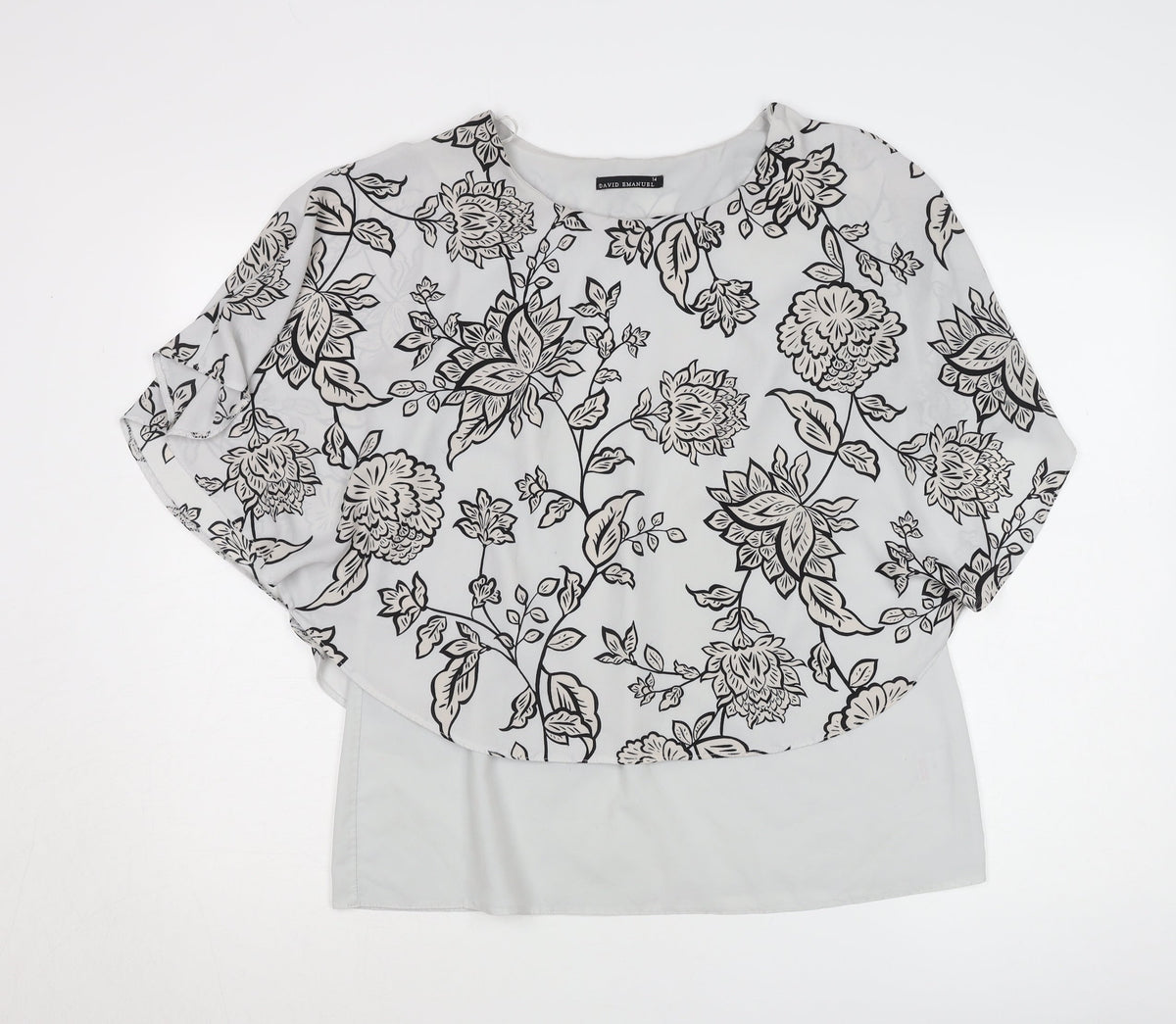 David Emanuel Women's Floral Blouse Size 14 Multicoloured