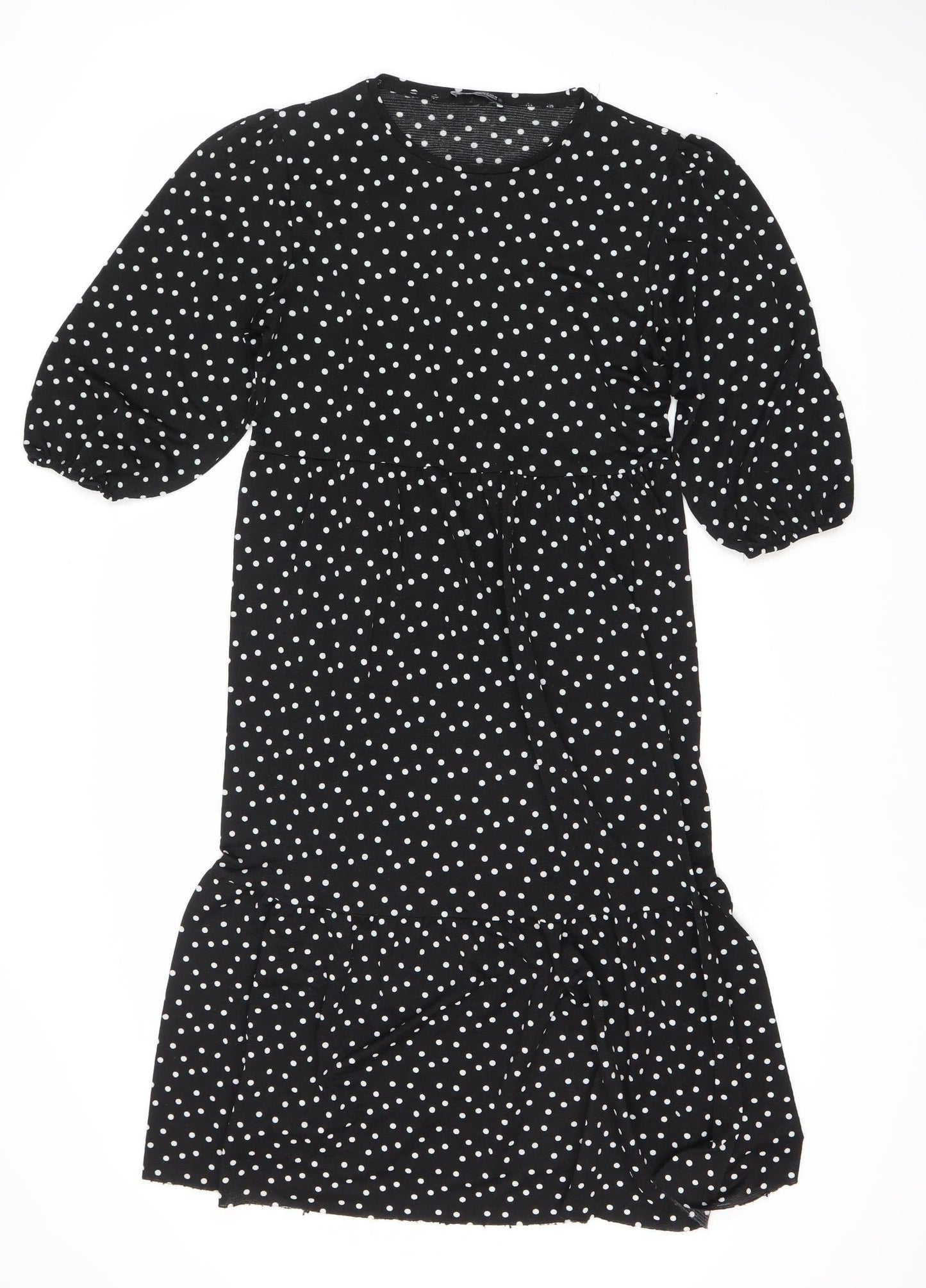 Zara Women Black Polka Dot Dress XS