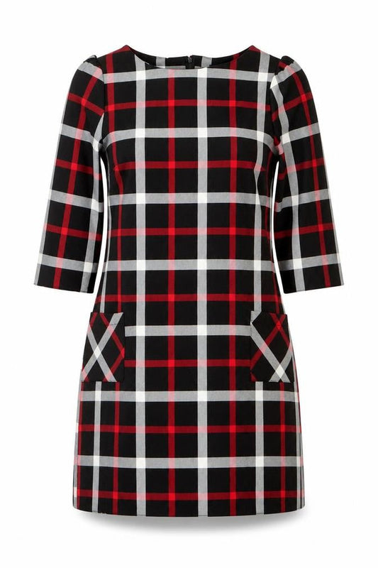 Dorothy Perkins Women's Black Plaid Shift Dress Size 12