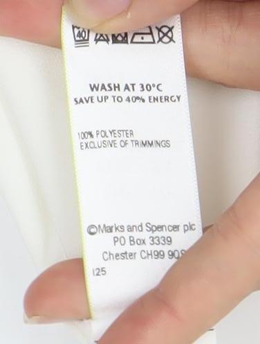 Marks & Spencer Women's White Sleeveless Top Size 10