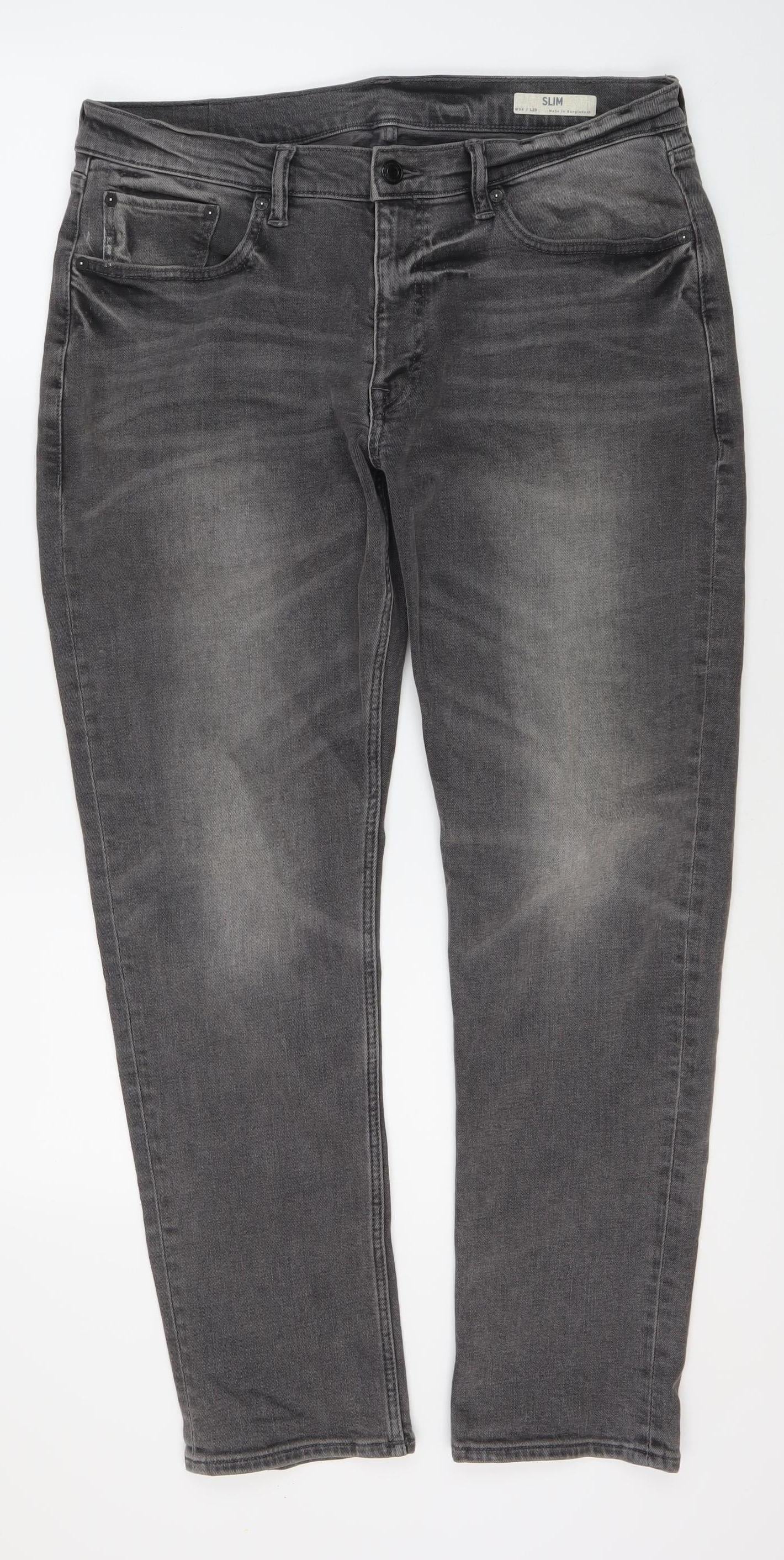 Marks & Spencer Grey Slim Fit Men's Jeans 31W 34L