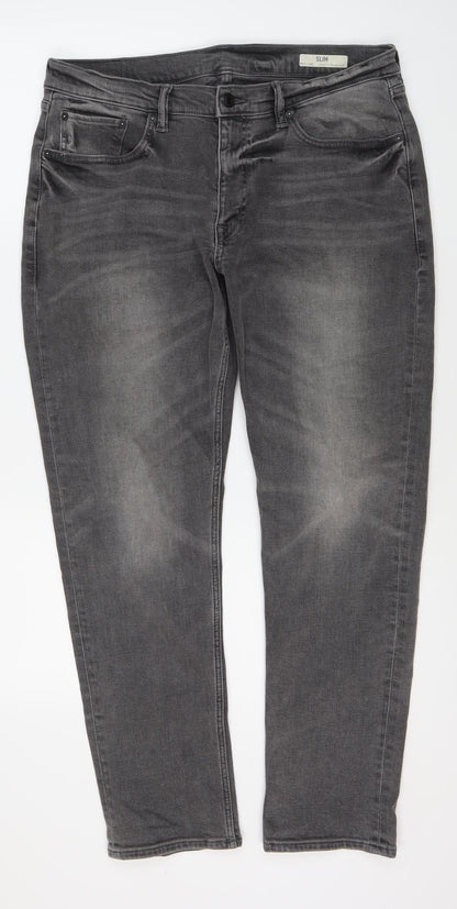 Marks & Spencer Grey Slim Fit Men's Jeans 31W 34L