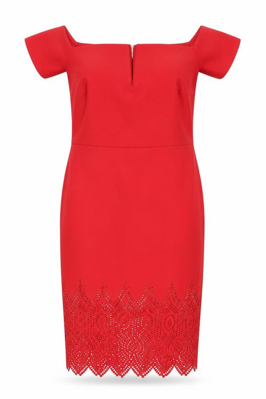 Next Women's Red Off-the-Shoulder Sheath Dress