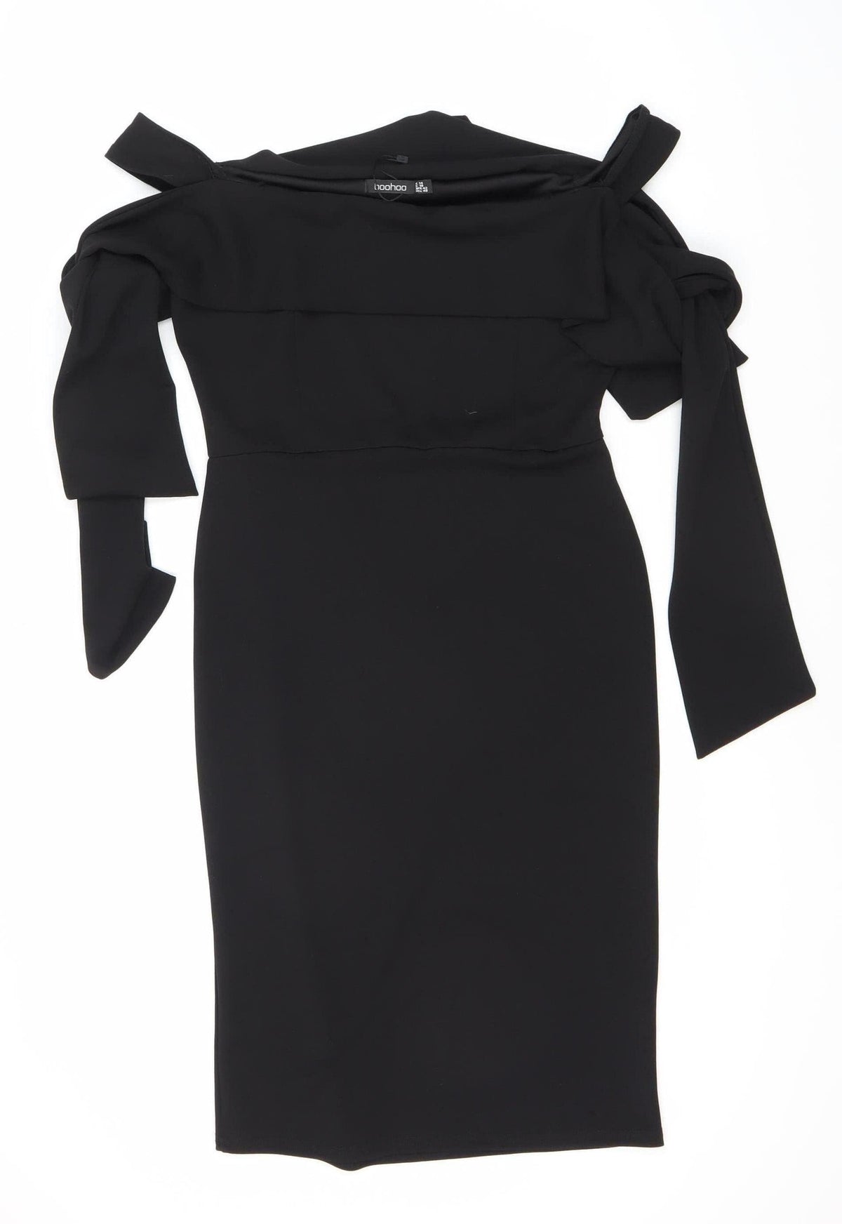 Boohoo Women's Black Bodycon Midi Dress UK 12