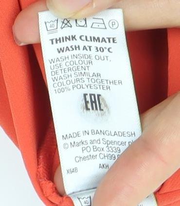Marks & Spencer Women Orange V-Neck Flutter Sleeve Top