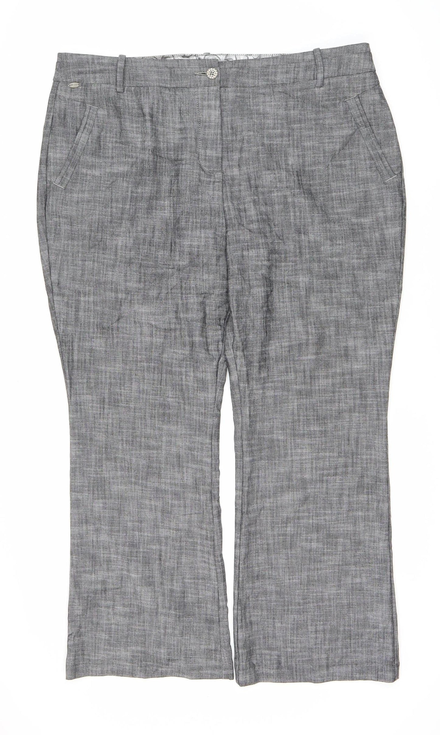 Per Una Women's Grey Straight Trousers Size 18