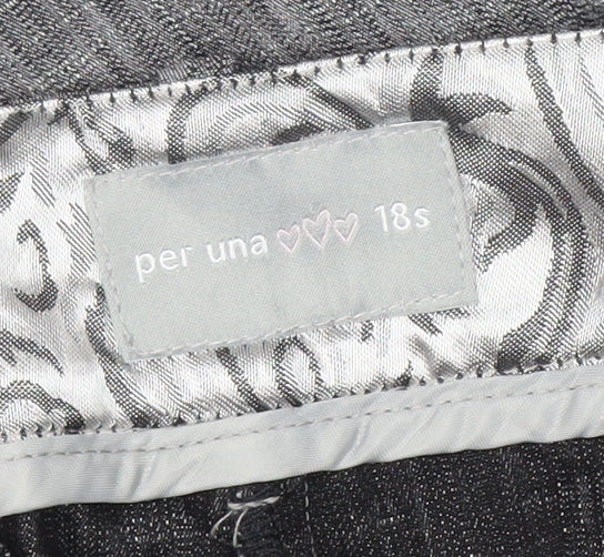 Per Una Women's Grey Straight Trousers Size 18