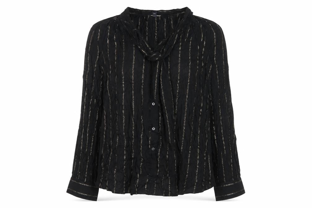 Universal Thread Women's Black Striped Blouse L