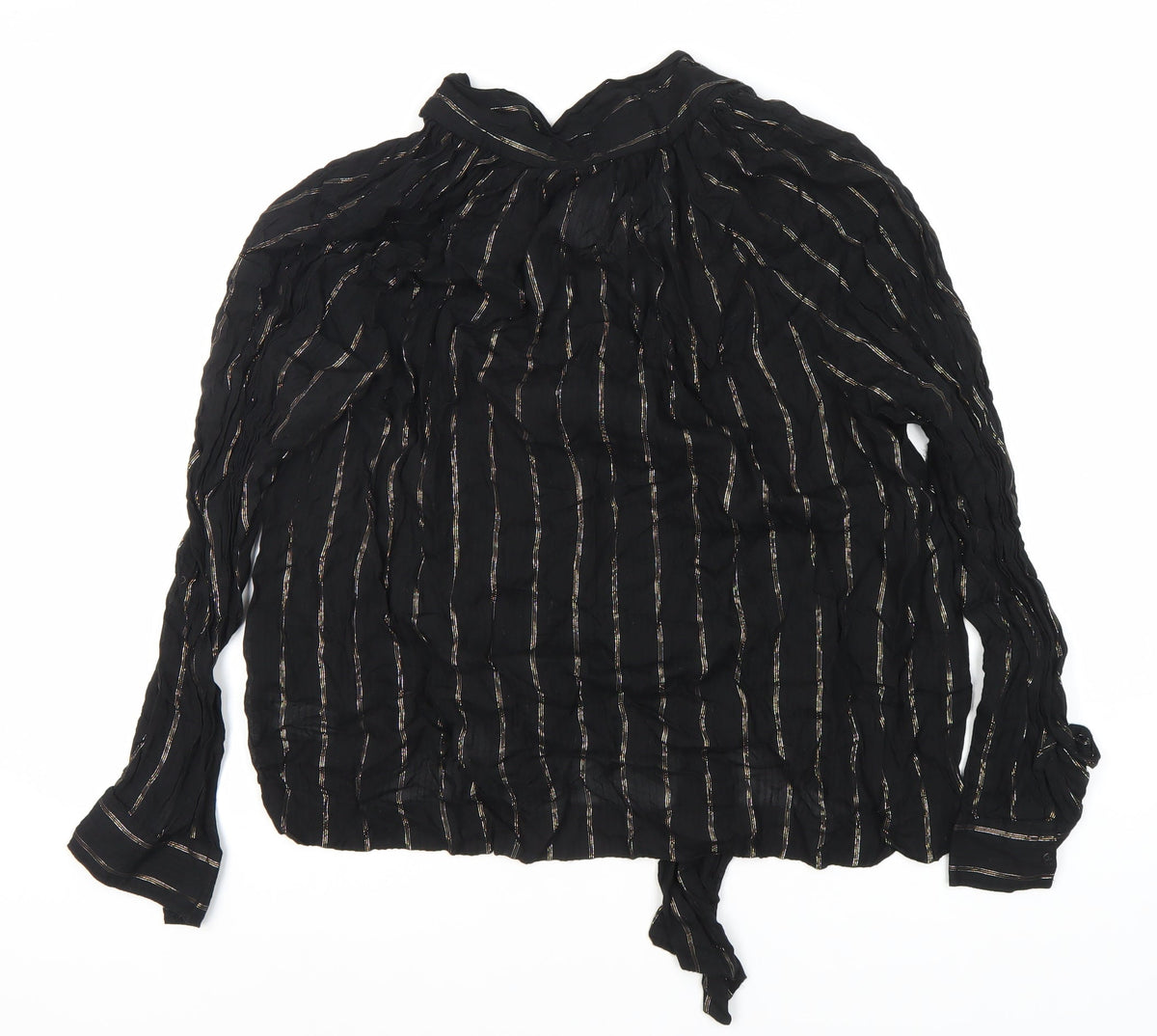 Universal Thread Women's Black Striped Blouse L