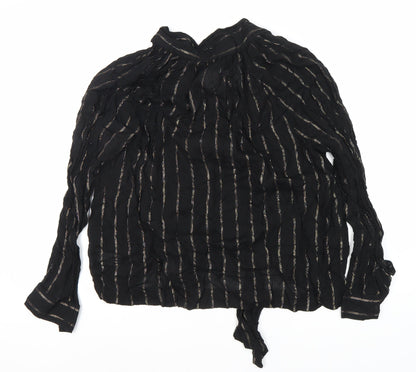 Universal Thread Women's Black Striped Blouse L