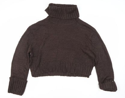 Brave Soul Women's Brown Roll Neck Jumper Size S