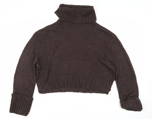 Brave Soul Women's Brown Roll Neck Jumper Size S