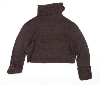 Brave Soul Women's Brown Roll Neck Jumper Size S
