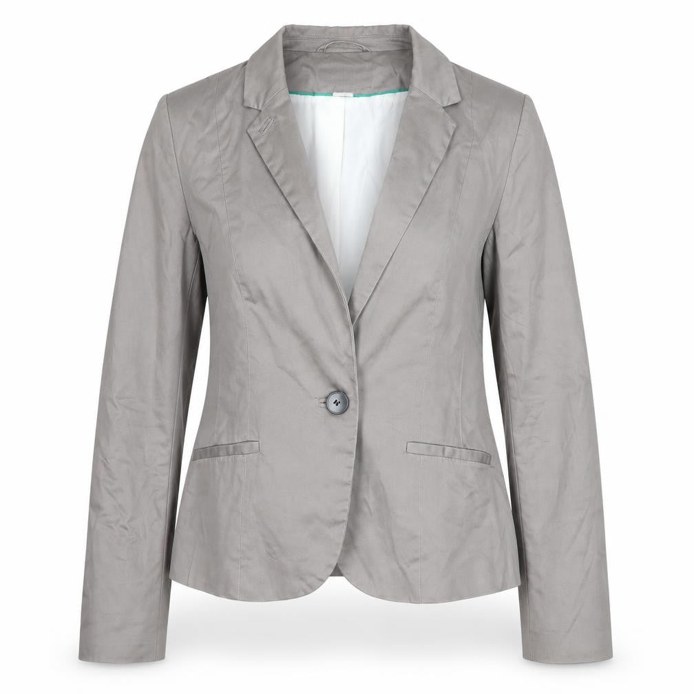 H&M Women's Grey Blazer, Single-Breasted Size 12