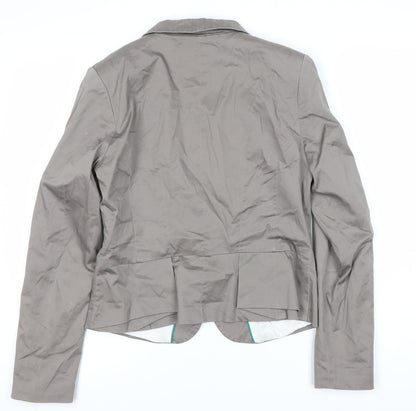 H&M Women's Grey Blazer, Single-Breasted Size 12