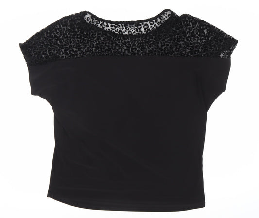 Wallis Women's Black Animal Print Top, Size 18