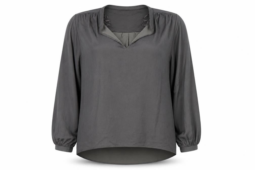 Marks & Spencer Grey Women's Blouse, Size 14 Long Sleeve