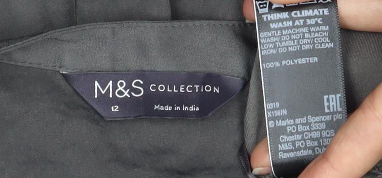 Marks & Spencer Grey Women's Blouse, Size 14 Long Sleeve