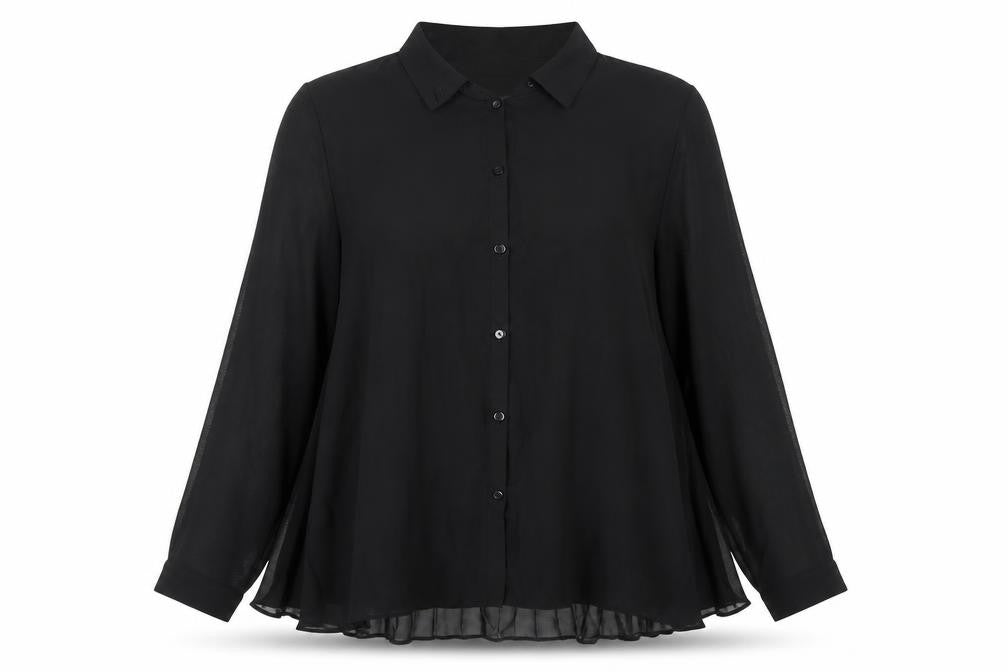 David Emanuel Women's Black Button-Up Blouse Size 12