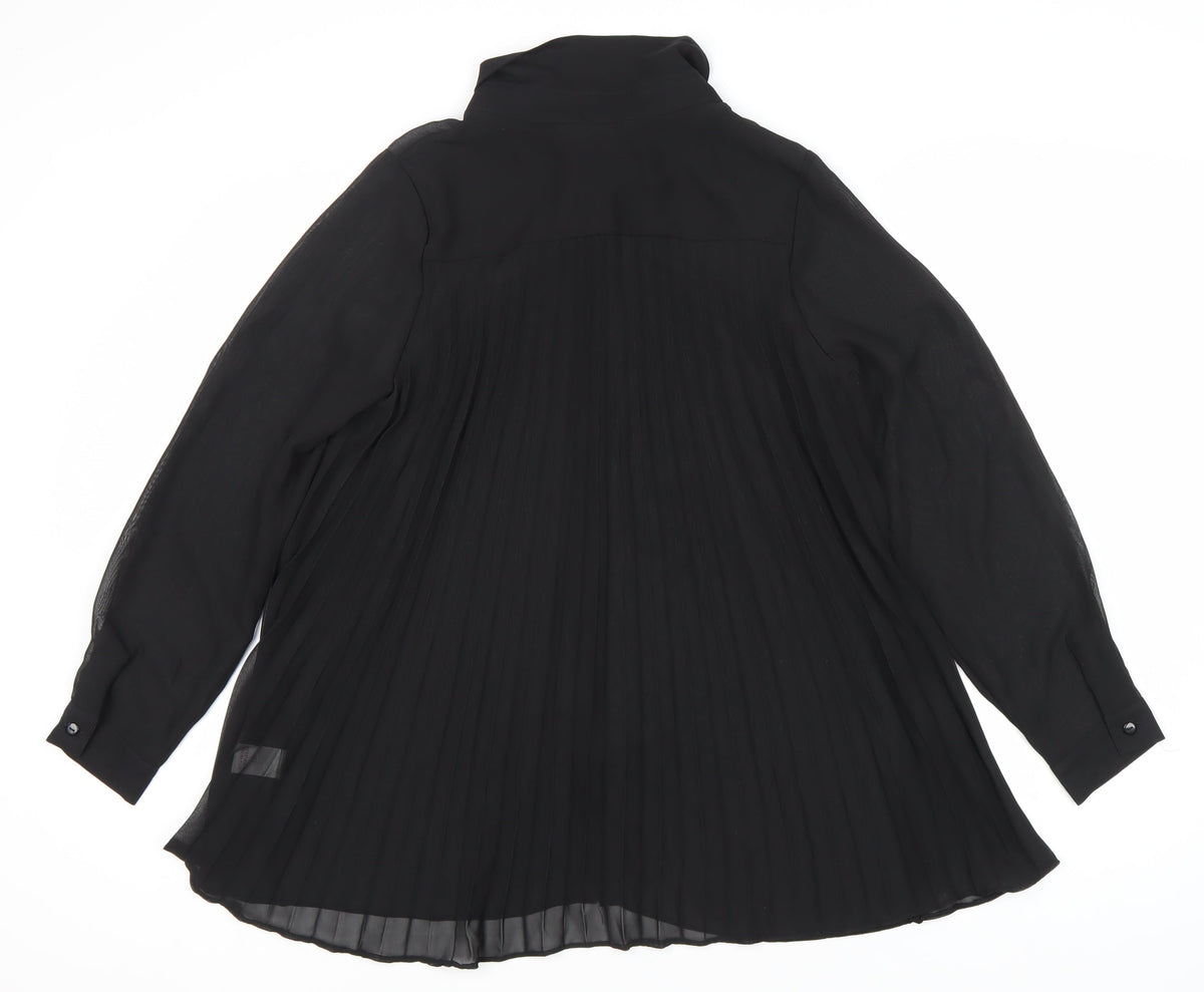 David Emanuel Women's Black Button-Up Blouse Size 12
