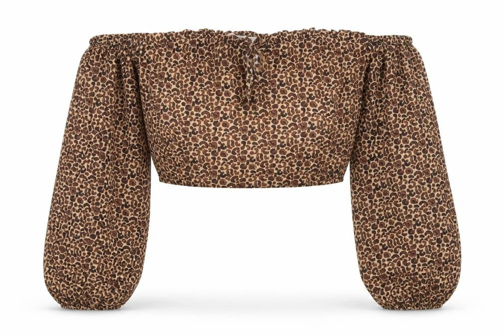 Pamela X Women's Brown Cropped Off Shoulder Top, Size 10