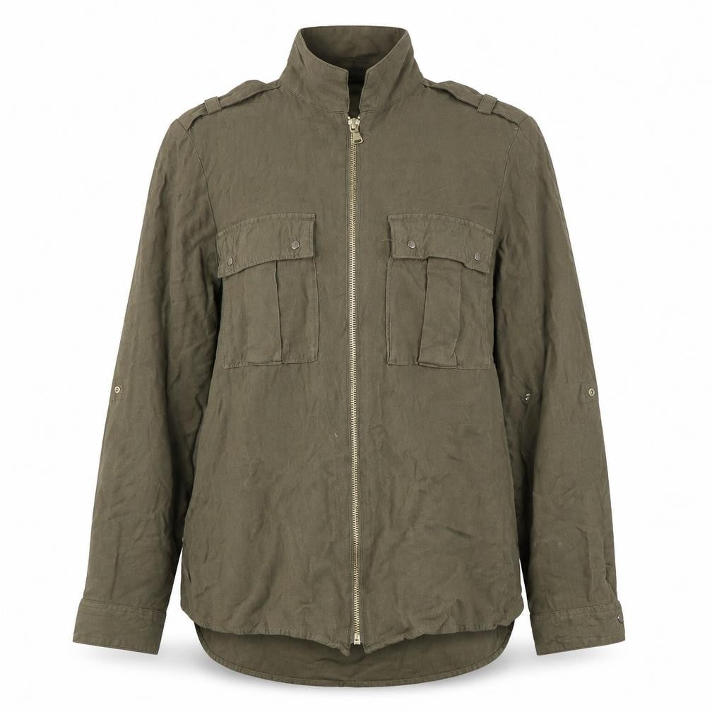 River Island Women's Green Jacket Size 12 with Zip & Pockets