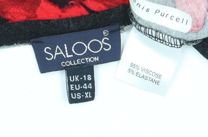 Saloos Women's Black Floral Top Size 18