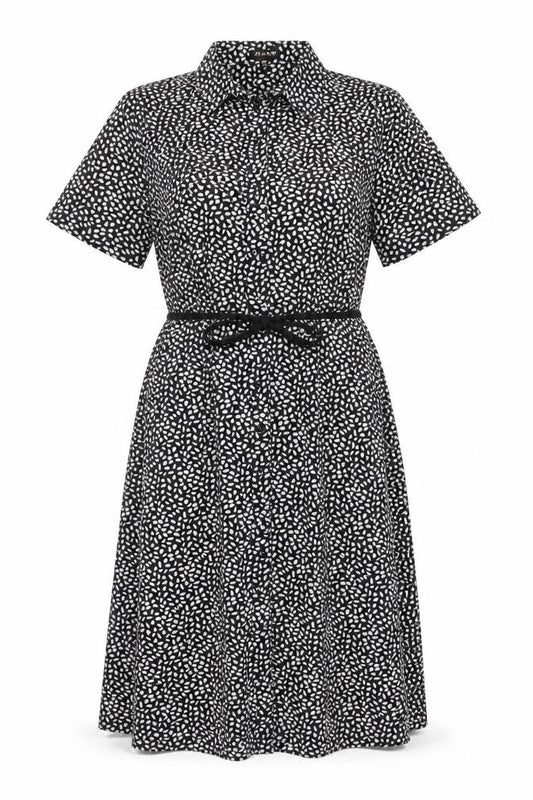 QED London Women's Black Dress Size 12 Animal Print
