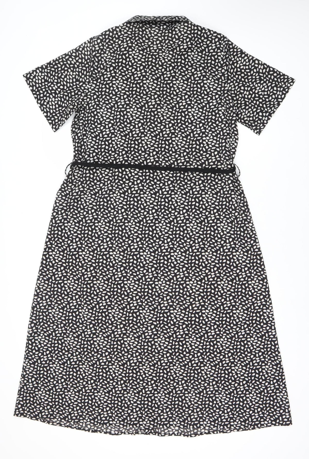 QED London Women's Black Dress Size 12 Animal Print