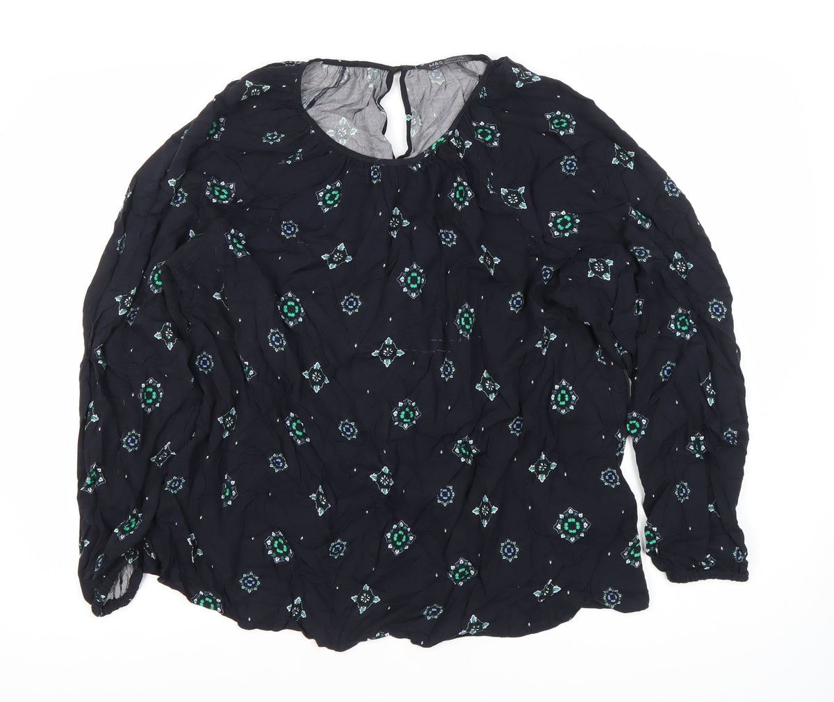 Marks & Spencer Blue Floral Blouse Size 10