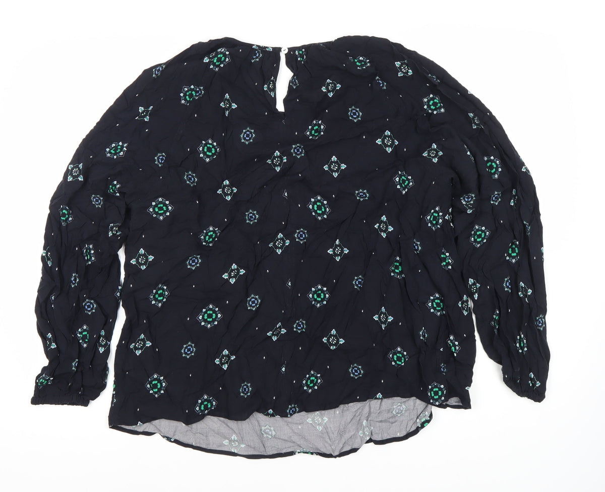 Marks & Spencer Blue Floral Blouse Size 10