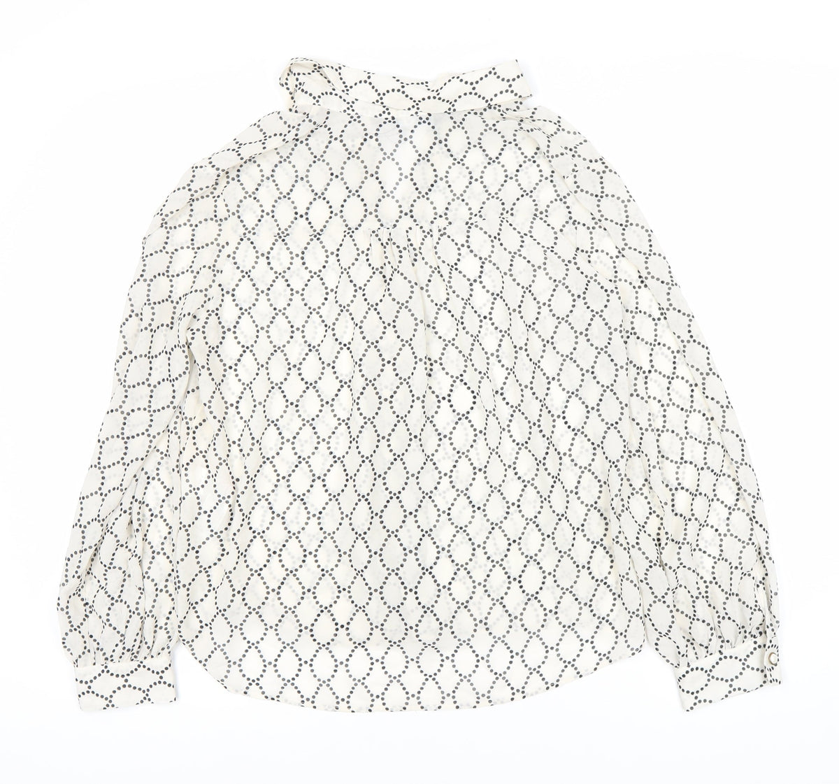 ZARA Women's White Polka Dot Long Sleeve Blouse