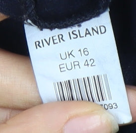 River Island Women's Blue A-Line Skirt, Size 16