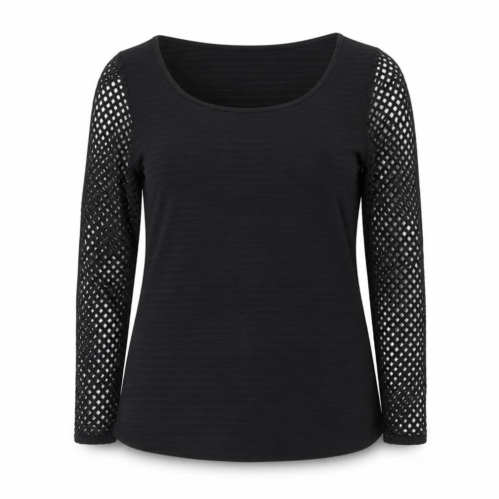 Fancylure Women's Black XL Scoop Neck Blouse