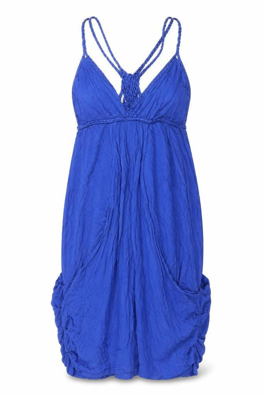 Warehouse Women's Blue Strappy Sleeve Dress, Size 6